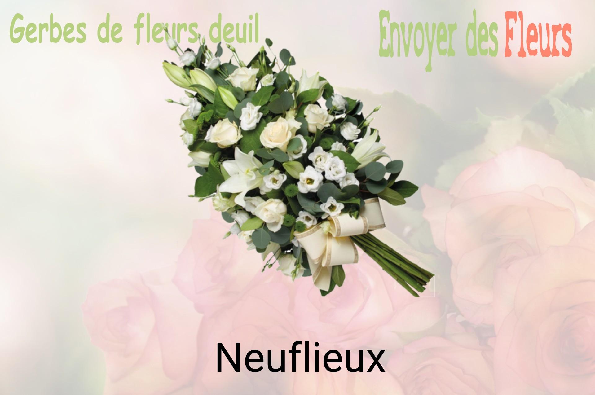 Gerbe de fleurs de deuil livrée à Neuflieux
